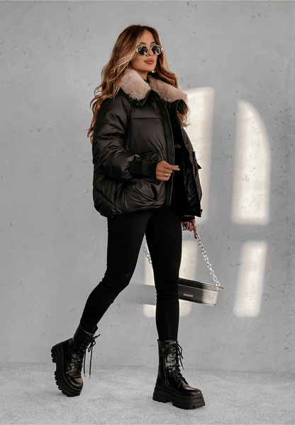 Silke™ – Luxe Pufferjas met Vegan Bontkraag