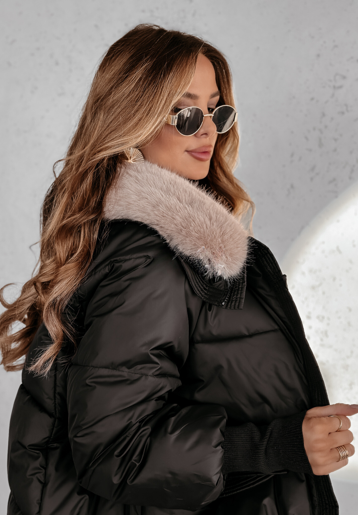 Silke™ – Luxe Pufferjas met Vegan Bontkraag