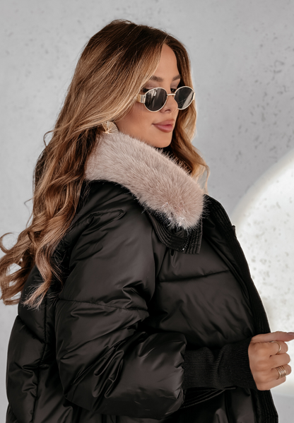 Silke™ – Luxe Pufferjas met Vegan Bontkraag