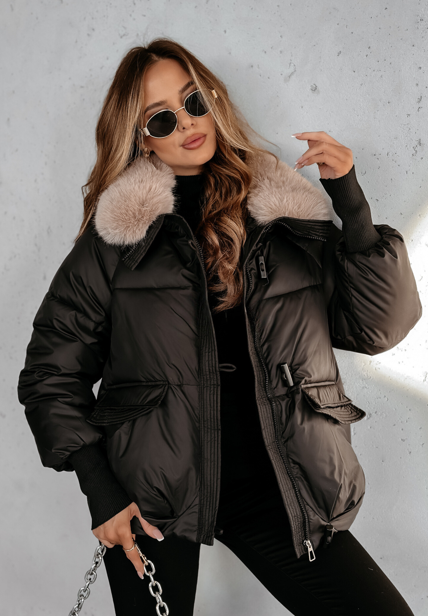 Silke™ – Luxe Pufferjas met Vegan Bontkraag