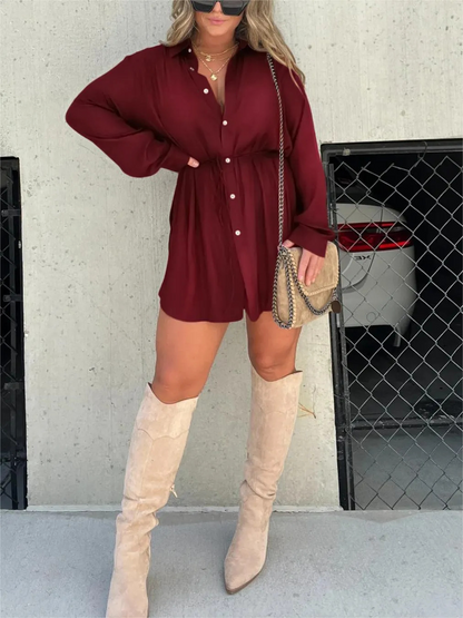 Laurentien™ - Trendy Satijnen Romper Jurk