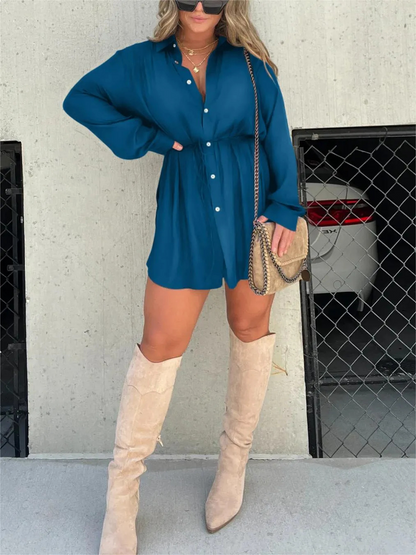 Laurentien™ - Trendy Satijnen Romper Jurk