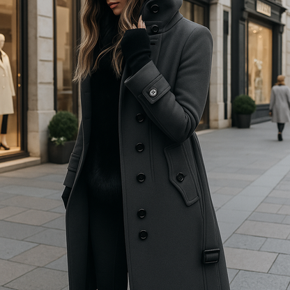 Aurora™-Elegante Trenchcoat  – Hoge Kraag & Ceintuur