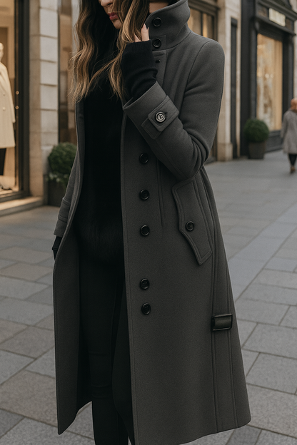 Aurora™-Elegante Trenchcoat  – Hoge Kraag & Ceintuur