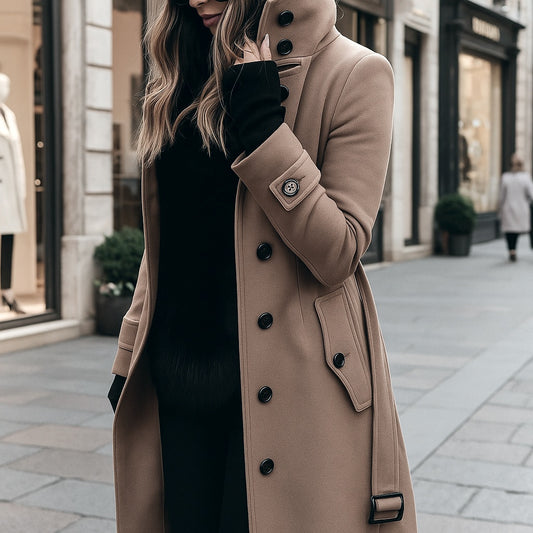 Aurora™-Elegante Trenchcoat  – Hoge Kraag & Ceintuur